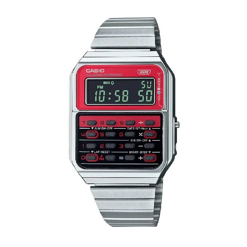 Casio Data Bank Red Dial Men's Watch- CA-500WE-4BDF